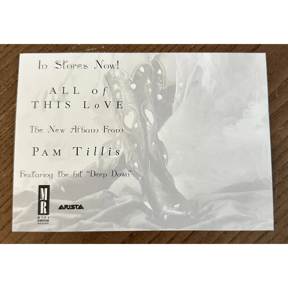 Vintage Pam Tillis All of This Love‎ Promotional Card Postcard Country Music